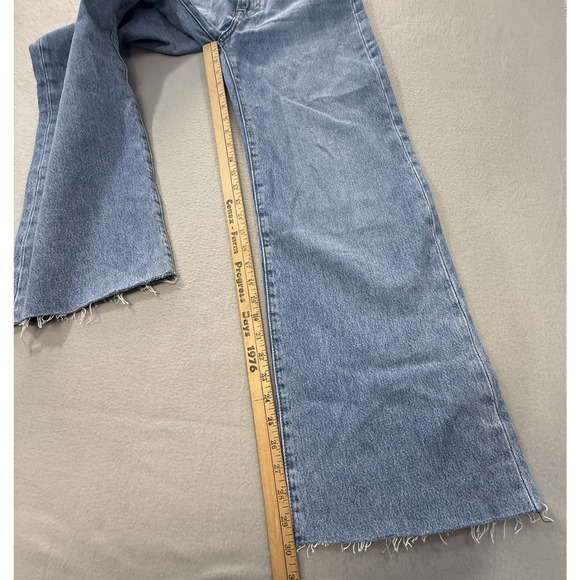 Levis Premium Jeans Women 26 Ribcage Wide Leg High Rise Light Wash 100% Cotton - Picture 4 of 13